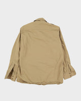 40s Vintage US Army Khaki Cotton Class B Dress Shirt - Medium