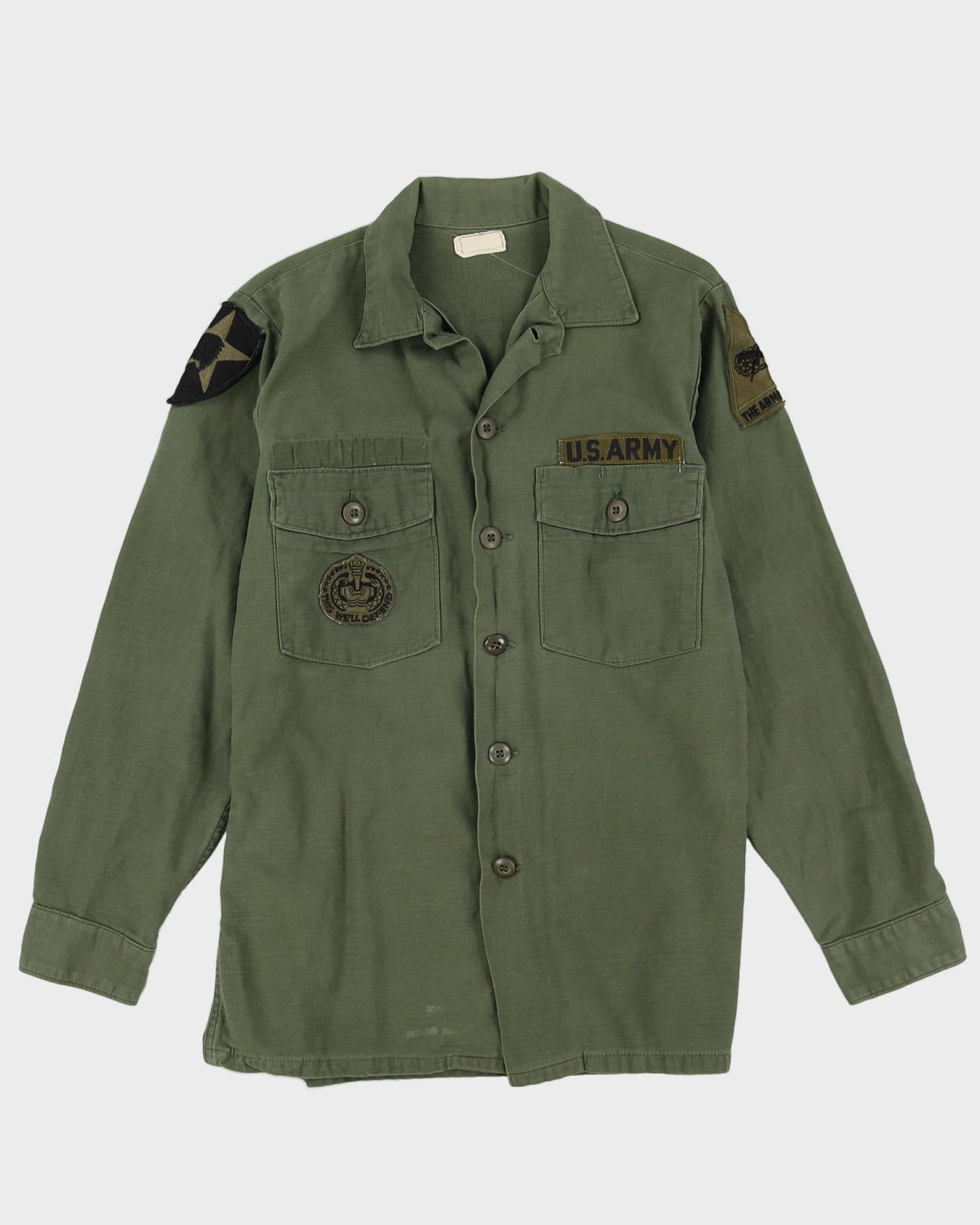 70s Vintage US Army OG-107 Sateen Utility Shirt - Medium