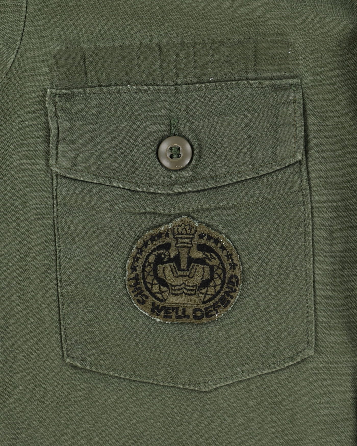 70s Vintage US Army OG-107 Sateen Utility Shirt - Medium