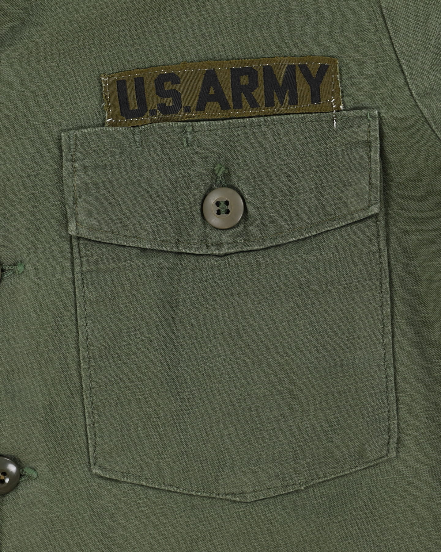 70s Vintage US Army OG-107 Sateen Utility Shirt - Medium