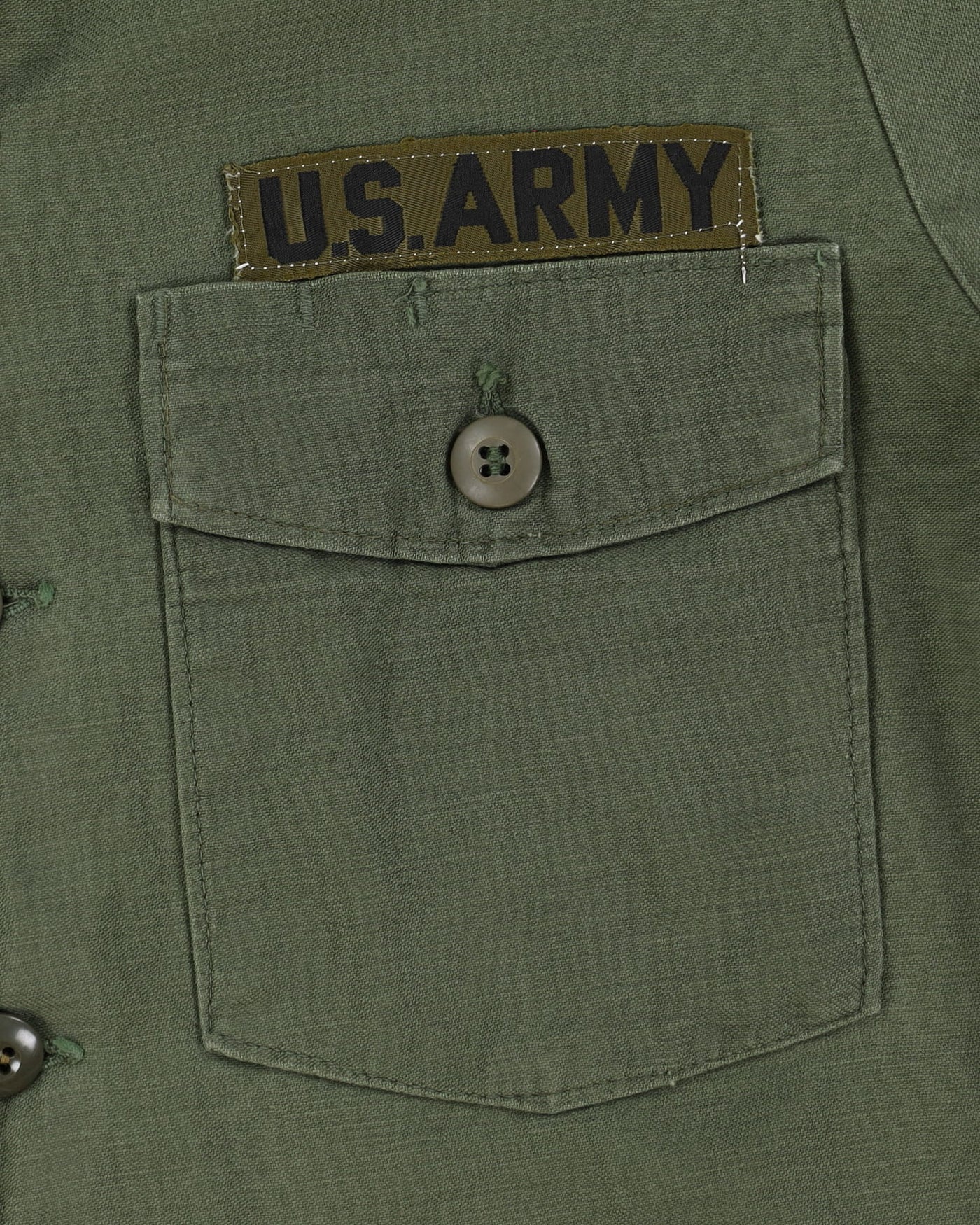 70s Vintage US Army OG-107 Sateen Utility Shirt - Medium