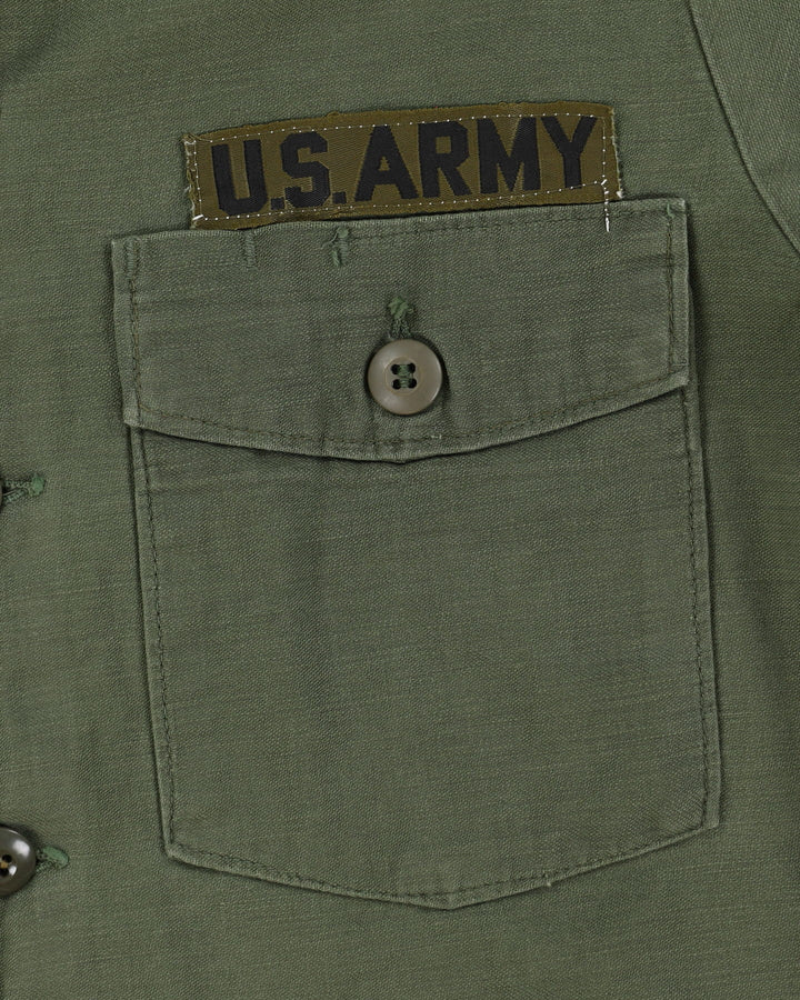 70s Vintage US Army OG-107 Sateen Utility Shirt - Medium