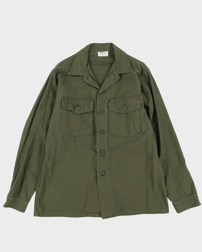 70s Vintage US Army OG-107 Sateen Utility Shirt - Medium