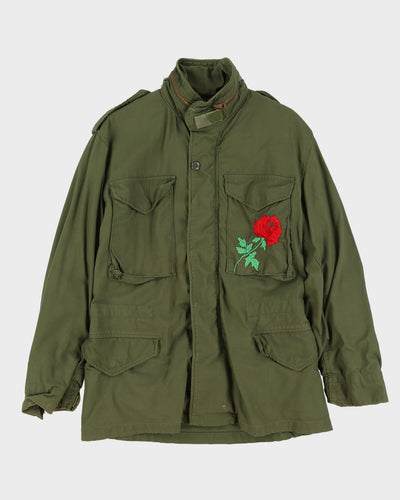 70s Vintage Embroidered Led Zeppelin US Army OG-107 M65 Field Jacket - Small