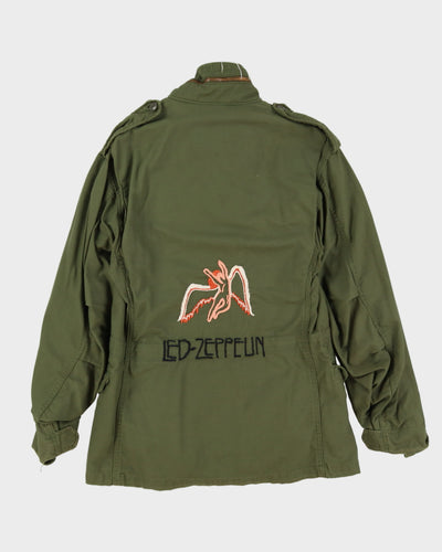 70s Vintage Embroidered Led Zeppelin US Army OG-107 M65 Field Jacket - Small