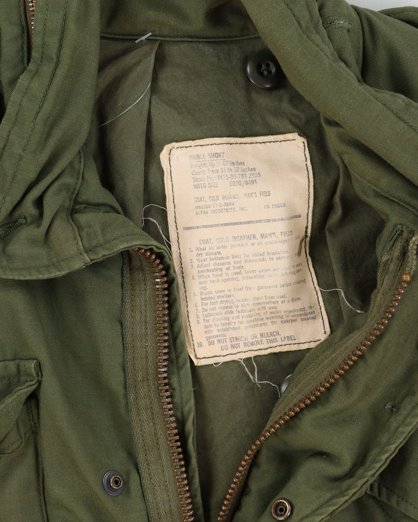 70s Vintage Embroidered Led Zeppelin US Army OG-107 M65 Field Jacket - Small