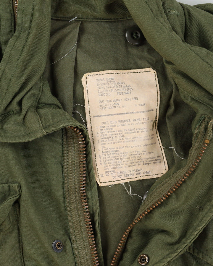 70s Vintage Embroidered Led Zeppelin US Army OG-107 M65 Field Jacket - Small