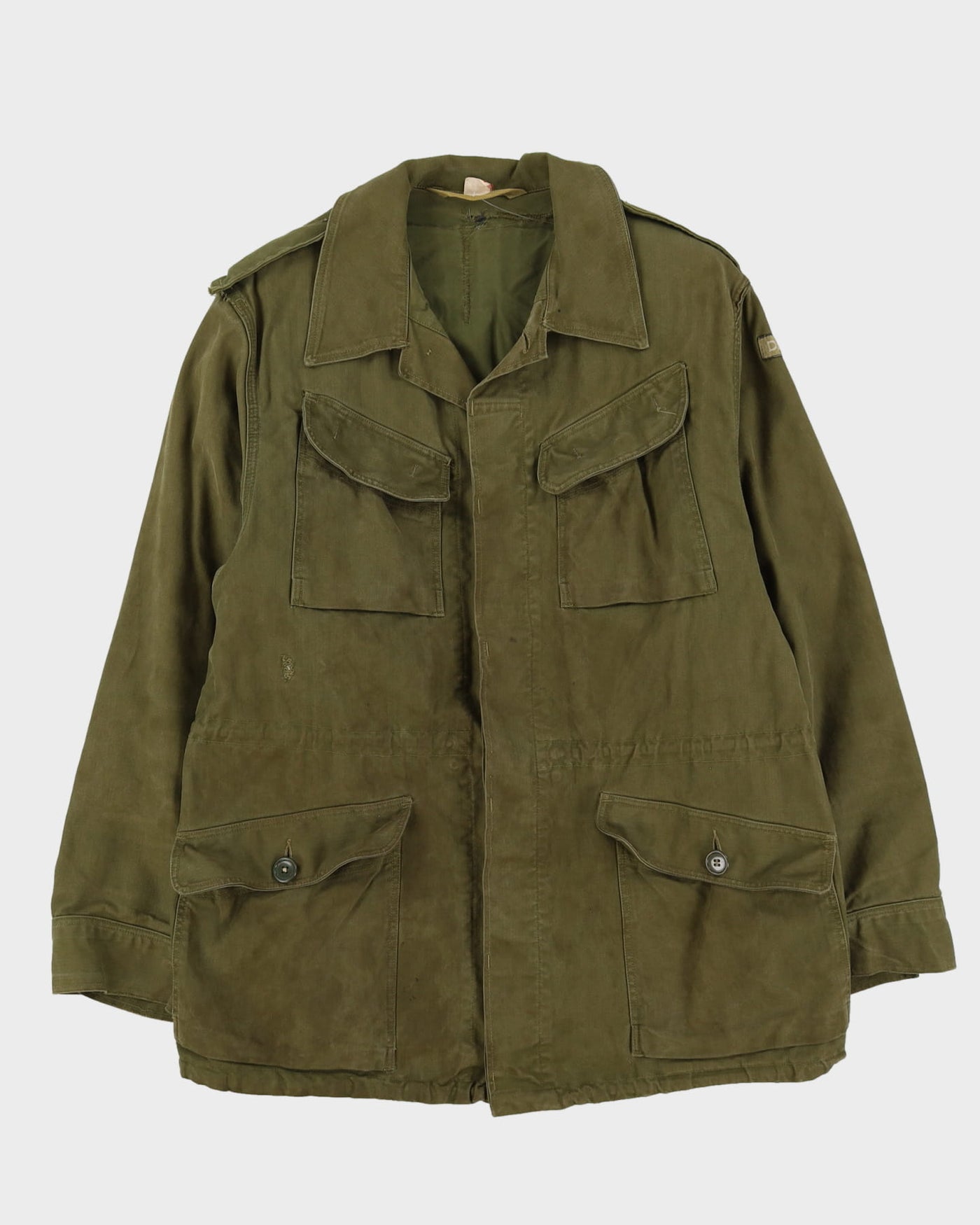 60s Vintage Danish Army HBT Field Jacket - Large