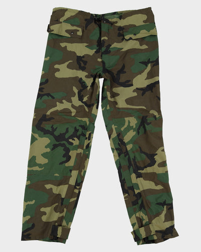 00s US Army ECWCS Waterproof Woodland Camo Trousers - 40x32