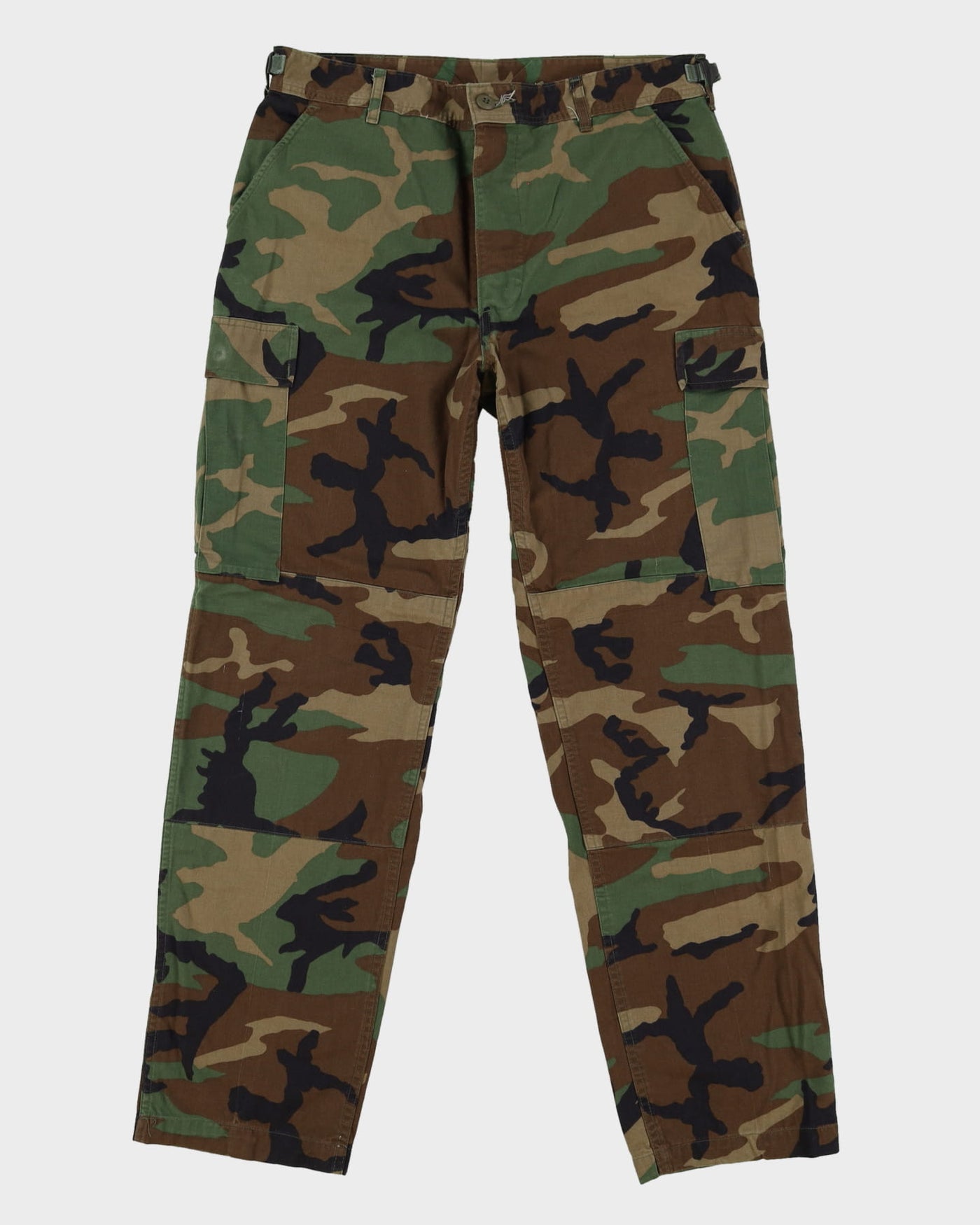 Vintage 80s US Military Woodland Camo Combat Trousers - W36 L32