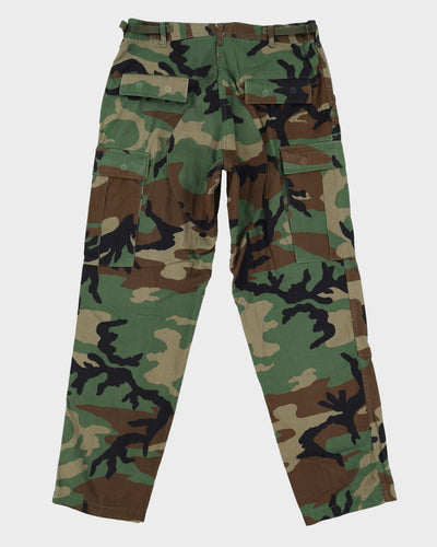 Vintage 80s US Military Woodland Camo Combat Trousers - W36 L32