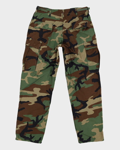 Vintage 80s US Military Woodland Camo Combat Trousers - W34 L32