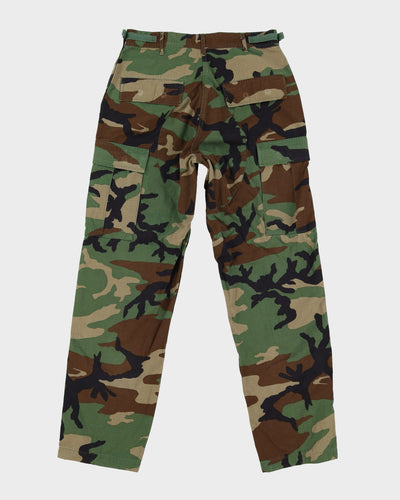 Vintage 80s US Military Woodland Camo Combat Trousers - W30 L32