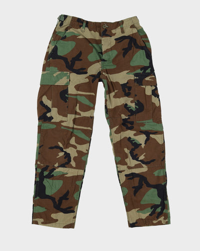 Vintage 80s US Military Woodland Camo Combat Trousers - W30 L30