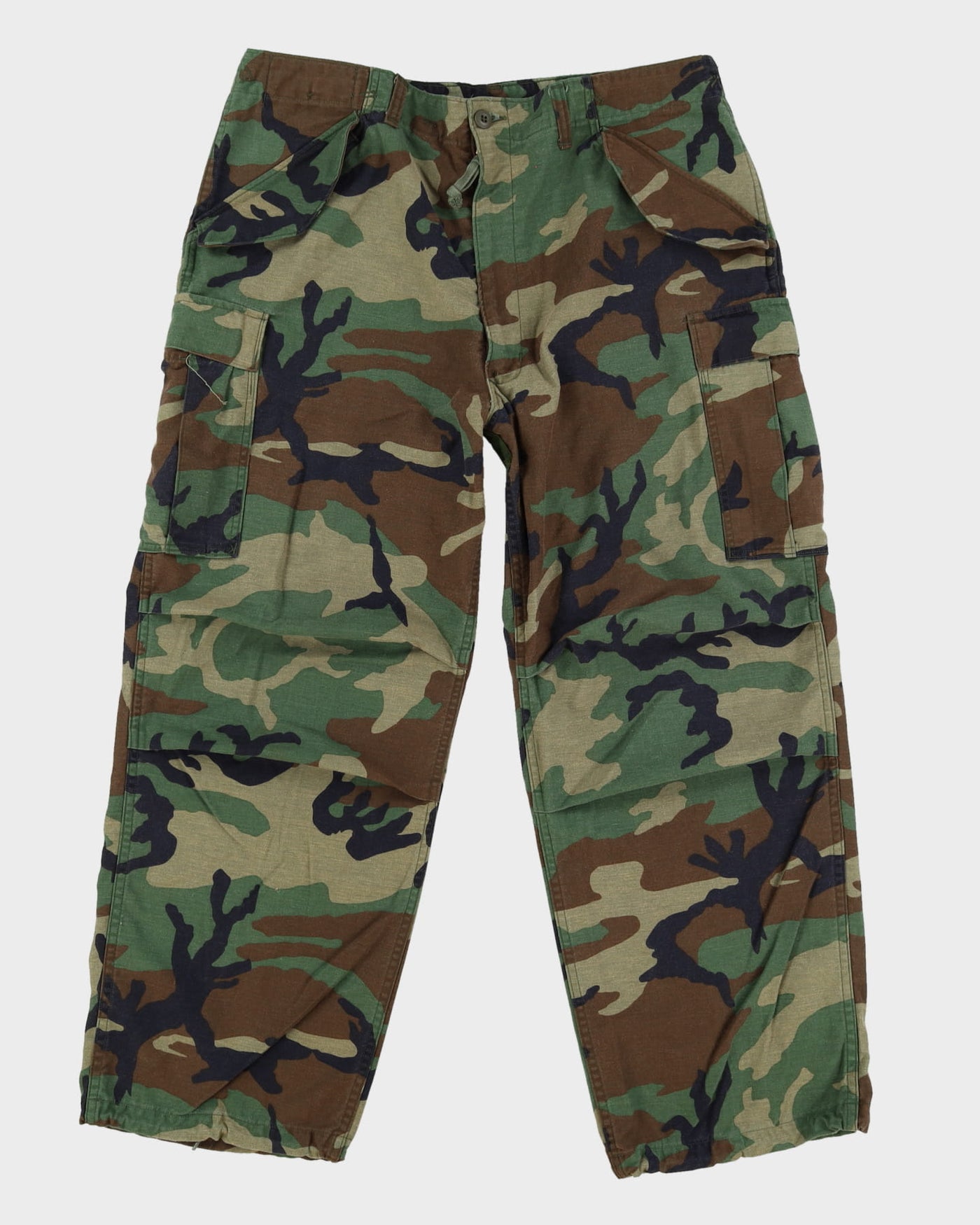 90s Vintage US Military Cold Weather Woodland Camo Trousers - 38x30