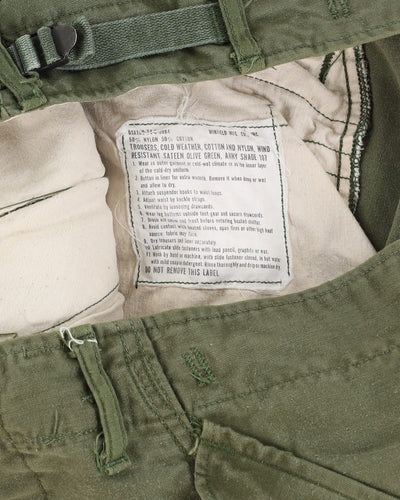 70s Vintage US Army OG-107 Cold Weather Combat Trousers - 34x26