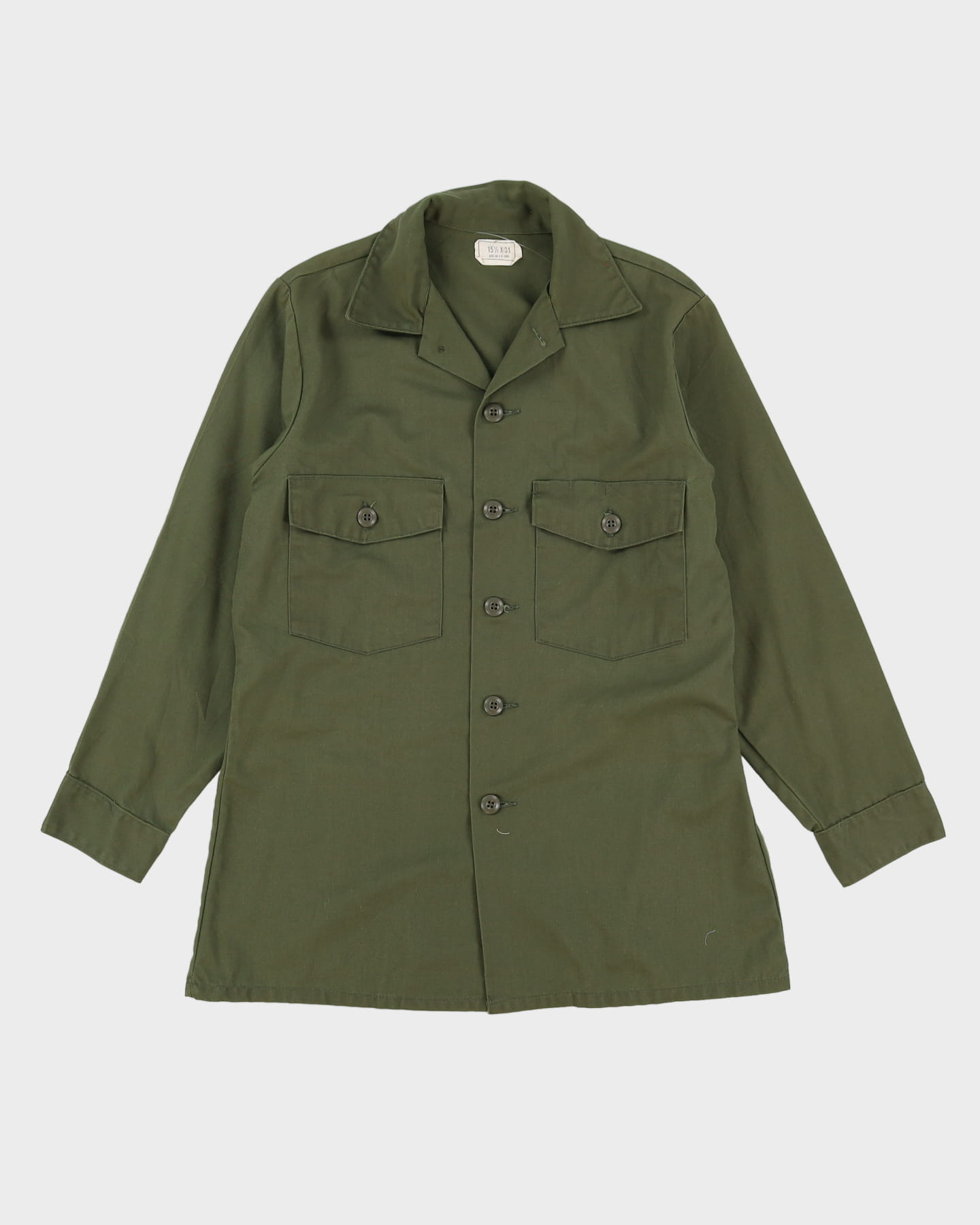 70s Vintage US Army OG-507 Dura-Press Utility Shirt - Medium