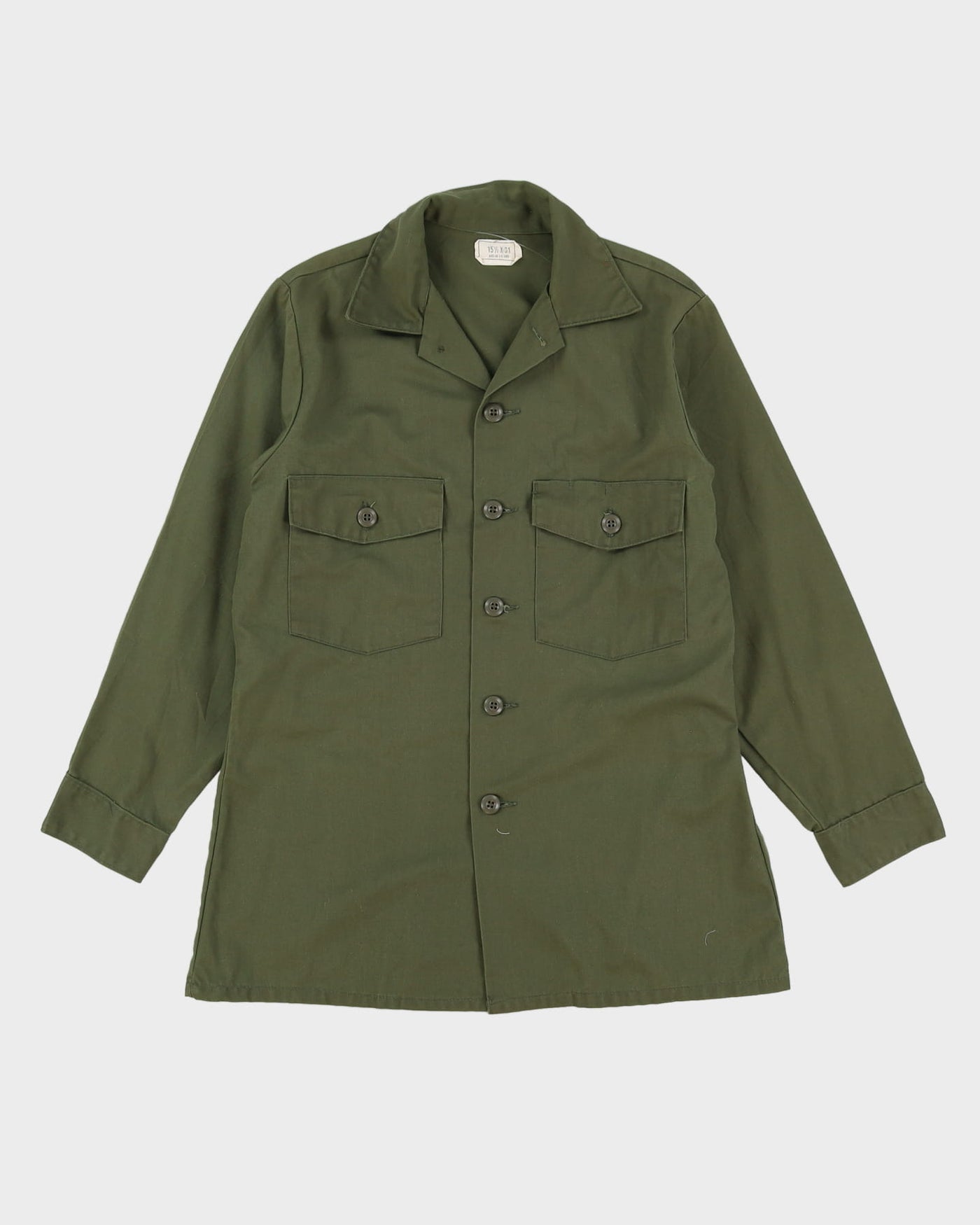 70s Vintage US Army OG-507 Dura-Press Utility Shirt - Medium