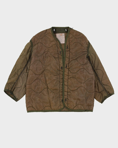 70s Vintage US Military Over-Dyed OG-107 M65 Field Jacket Quilted Liner - Medium