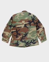 90s Vintage US Military Woodland Camo BDU Combat Coat - Small