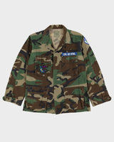 90s Vintage US Military Woodland Camo BDU Combat Coat - Medium