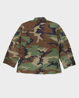 90s Vintage US Military Woodland Camo BDU Combat Coat - Medium