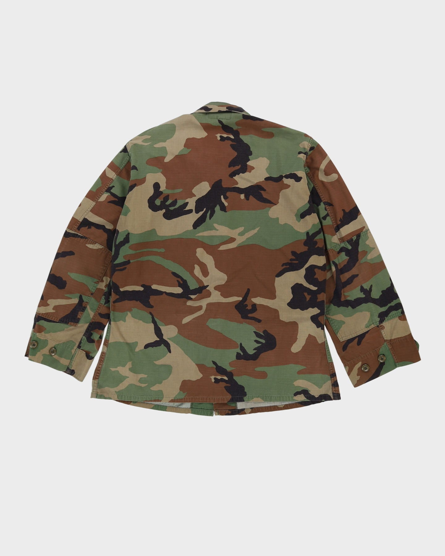 90s Vintage US Military Woodland Camo BDU Combat Coat - Medium