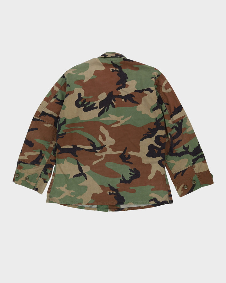 90s Vintage US Military Woodland Camo BDU Combat Coat - Medium