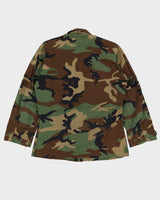 90s Vintage US Military Woodland Camo BDU Combat Coat - Medium