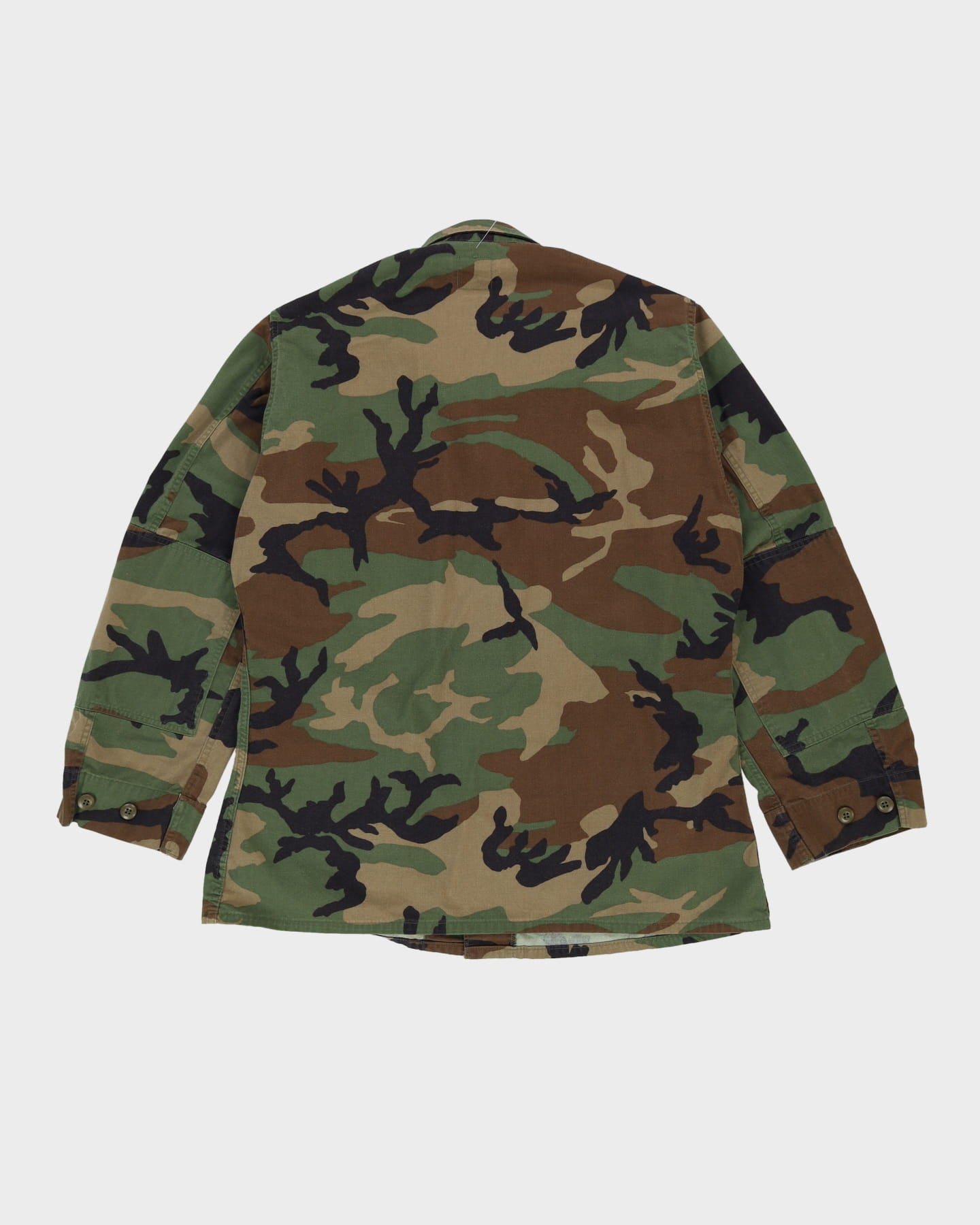 90s Vintage US Military Woodland Camo BDU Combat Coat - Large