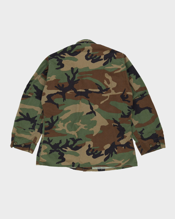 90s Vintage US Military Woodland Camo BDU Combat Coat - Large