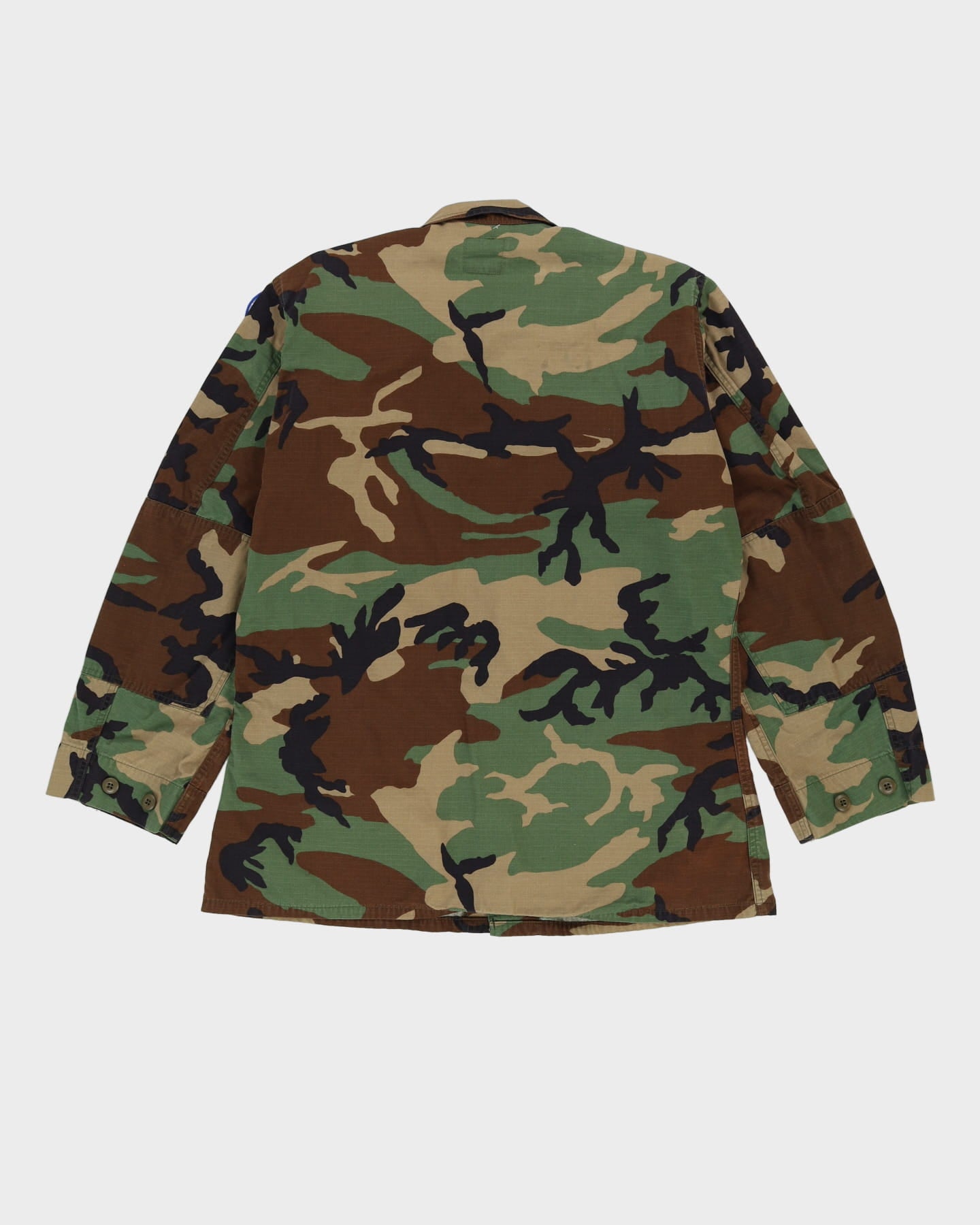 90s Vintage US Military Woodland Camo BDU Combat Coat - Large
