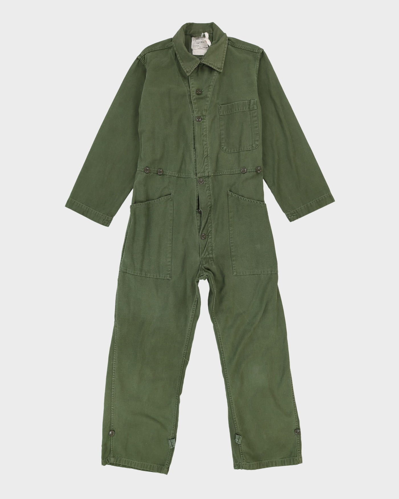 90s Vintage US Army Sateen Utility Coveralls - Small