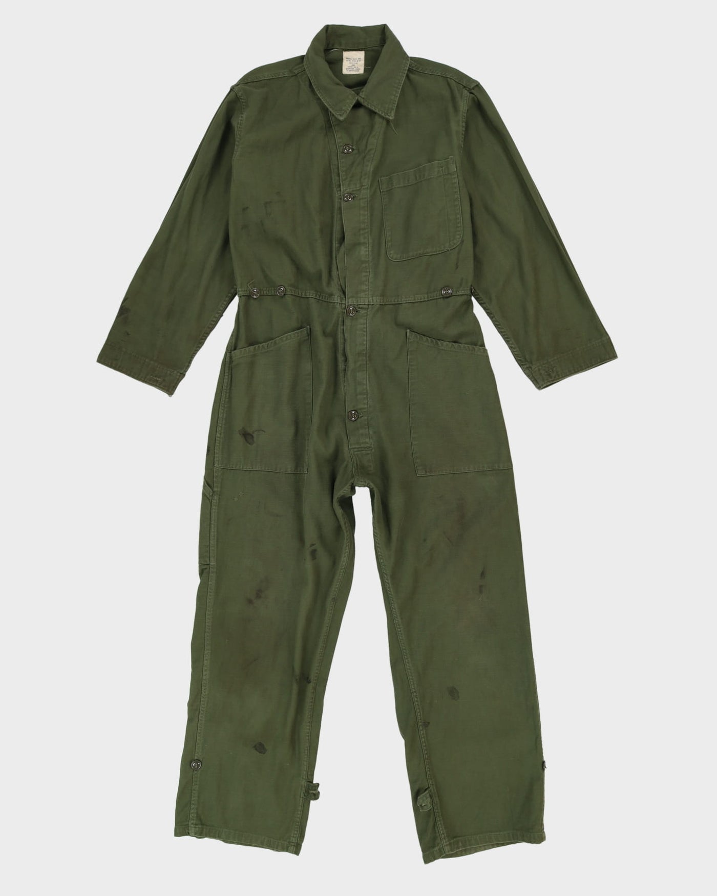 70s Vintage US Army Sateen Utility Coveralls - Large