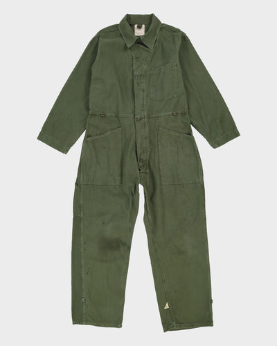 80s Vintage US Army Sateen Utility Coveralls - Large