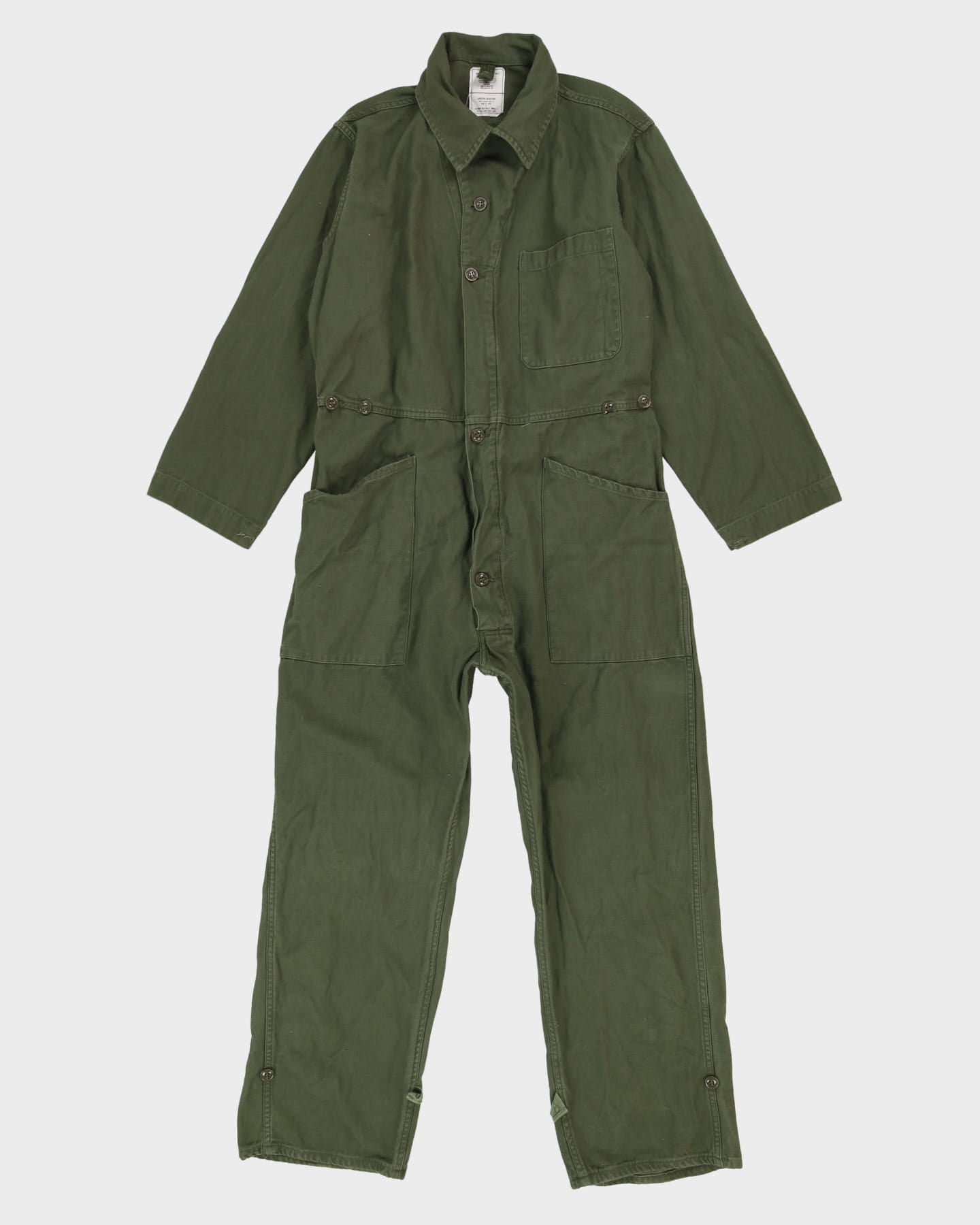 80s Vintage US Army Sateen Utility Coveralls - Large