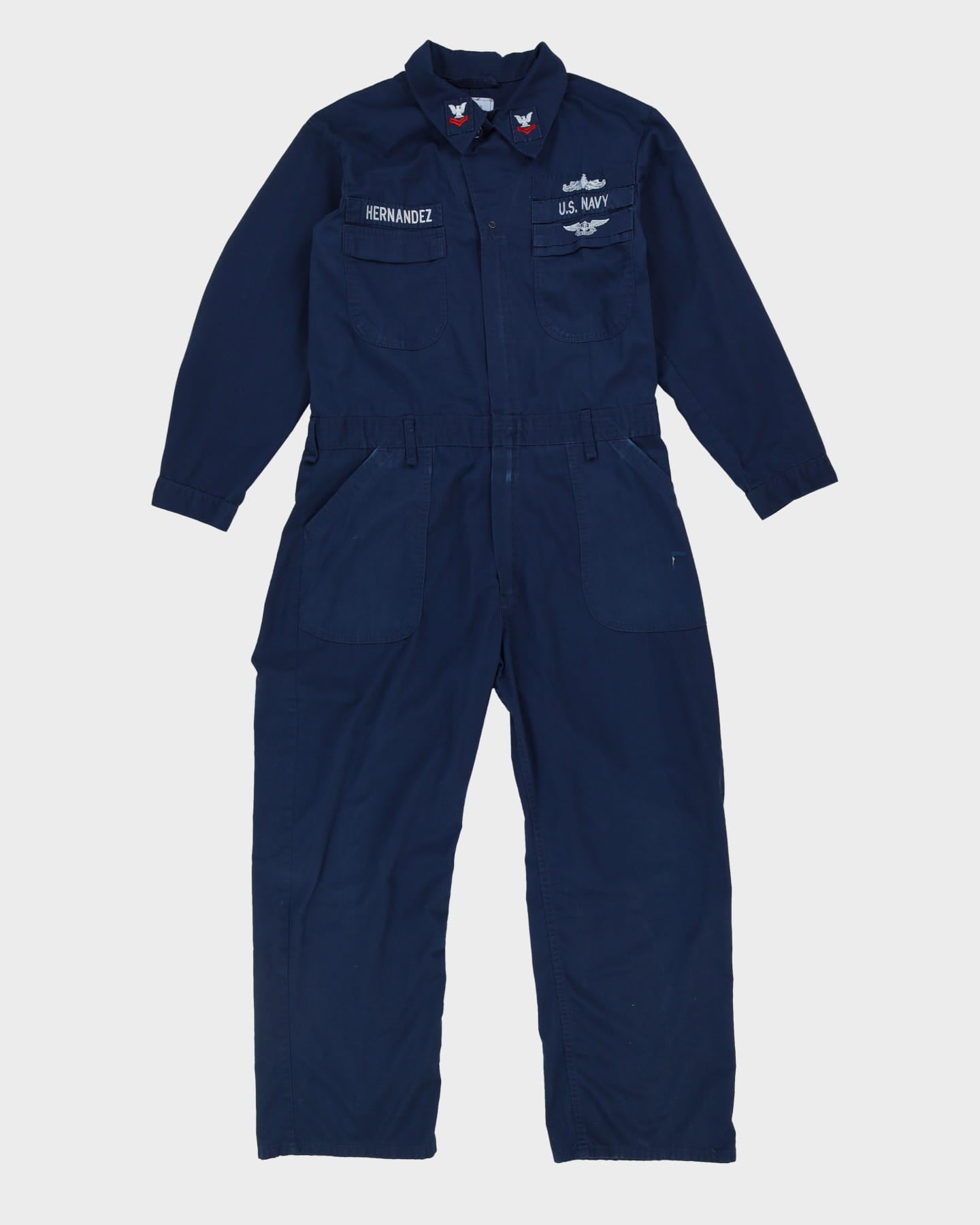 90s Vintage US Navy Blue Utility Coveralls - Large
