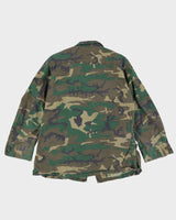 70s Vintage US Military Woodland Camo Combat Coat - M