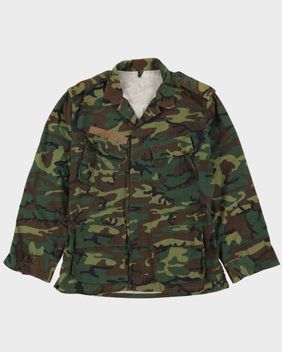 80s Vintage Singapore Military Woodland Camo Combat Jacket - L