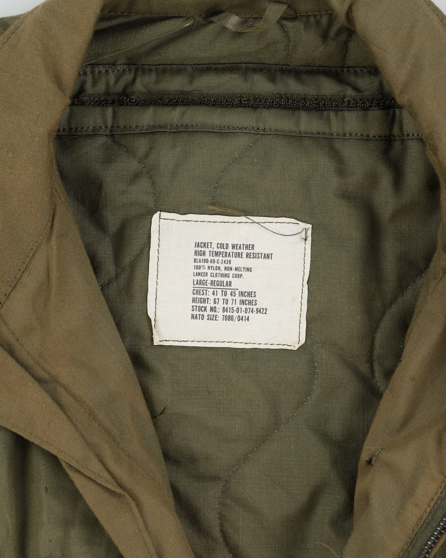80sw Vintage US Military Cold Weather Tanker Jacket - M