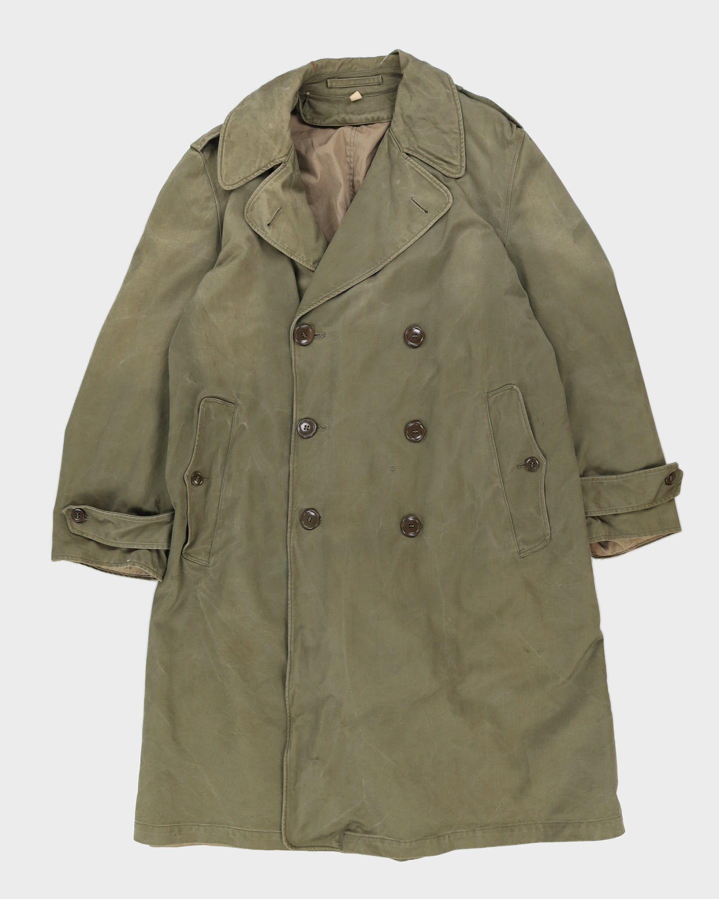 50s Vintage US Military Trench Coat - M