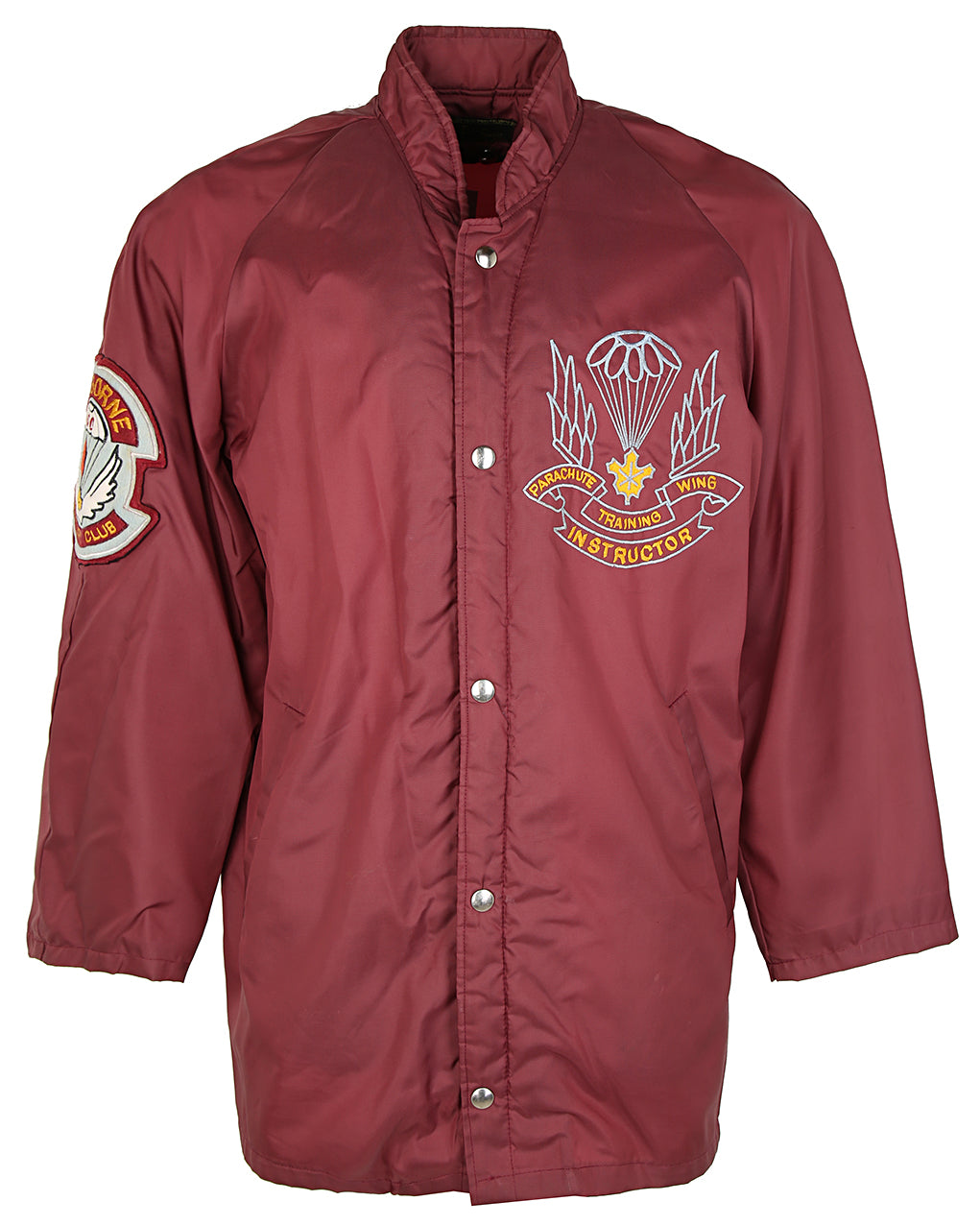1970s Burgundy Canadian Parachute Trainer Athletic Jacket - M