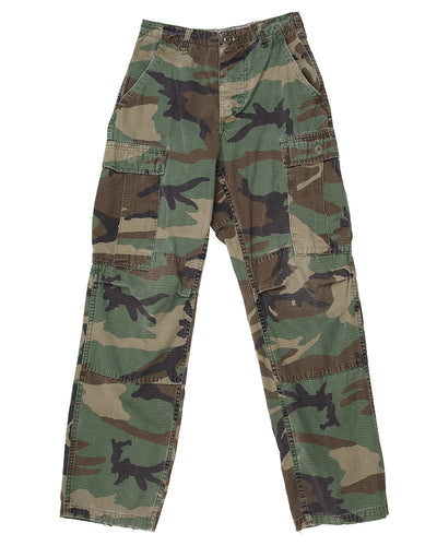 1990S VINTAGE US ARMY M81 WOODLAND BDU COMBAT TROUSERS - XXS