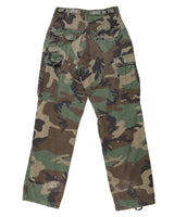 1990S VINTAGE US ARMY M81 WOODLAND BDU COMBAT TROUSERS - XXS