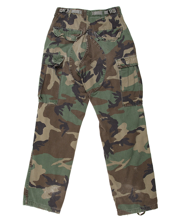 1990S VINTAGE US ARMY M81 WOODLAND BDU COMBAT TROUSERS - XXS