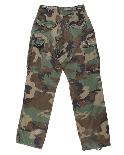 1990S VINTAGE US ARMY M81 WOODLAND BDU COMBAT TROUSERS - XXS