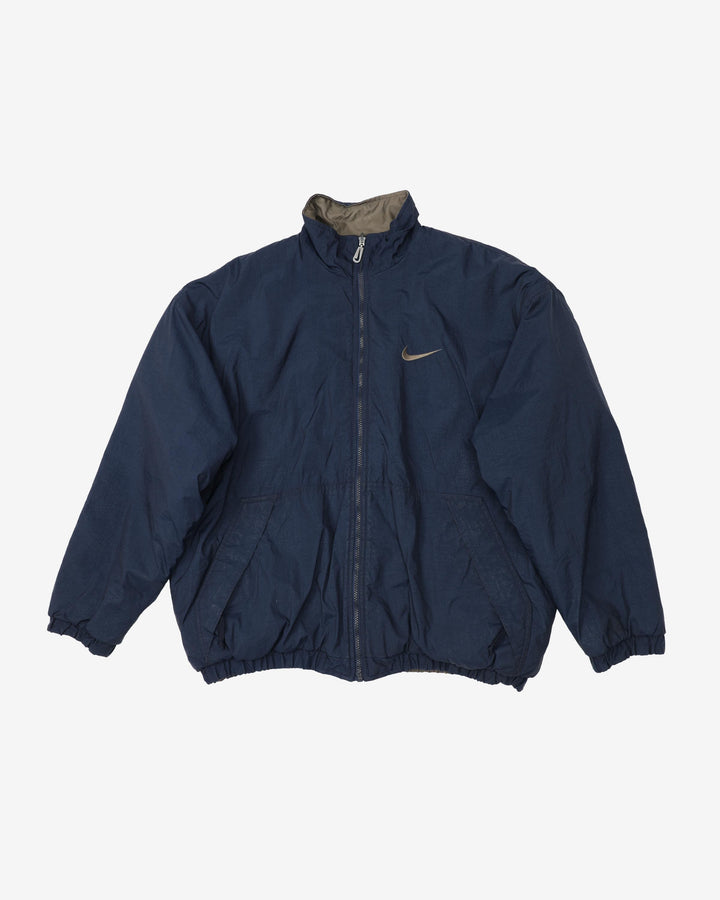 Early 00s Nike Reversible Padded Navy / Beige Jacket - L