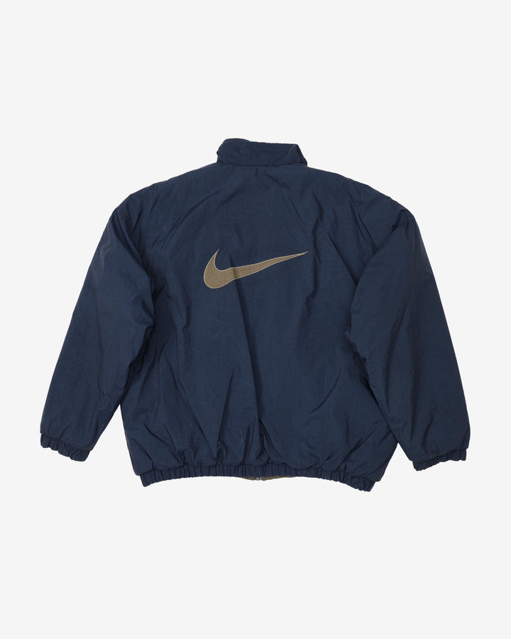 Early 00s Nike Reversible Padded Navy / Beige Jacket - L