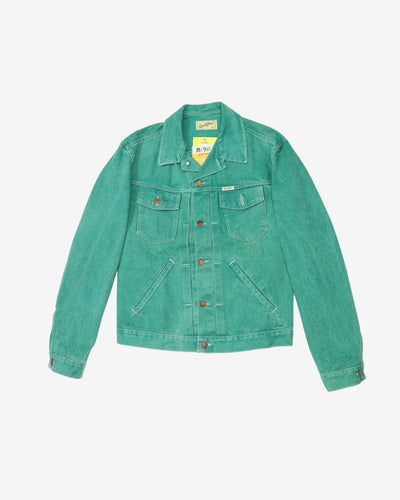 Vintage 70s Spitfire Deadstock With Tags Green Denim Jacket - M