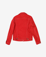 Vintage 70s Spitfire Deadstock With Tags Red Denim Jacket - M
